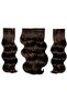 Dark Chestnut Brown Half Moon + 2 Side Snap Clip in Hair Extensions - Heat Resistant Hair - 5
