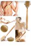 Natural Horsehair Bath Back Scrub with Long Detachable Handle Soft Brush Natural Scrub Handle