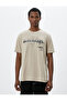 Crew Neck Slogan Printed Cotton T-Shirt - 3