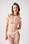 X Melodi Powder-Cream Ribbed Halter Neck Bikini Top Vintage Top2 - 6