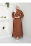Women's Ruched Detail Drawstring Hijab Dress - 2