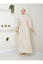 Women's Ruched Detail Drawstring Hijab Dress