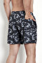 Men's Black Camouflage Print Mesh Lined Pocketed Quick-Drying Swim Shorts EDY325S - 7