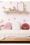 Pink Meadow Flowers and Leaves Wall Sticker Set