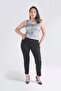30212 Black Tight-Leg Ankle-Length Cotton Pants