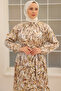 3990 Satin Hijab Dress Mustard - 2