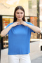 Cycling Round Neck Short Sleeve Skirt Elastic Viscose Summer Roomy Stylish Knitwear Women's Blouse - 7