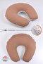 Double-Sided Breastfeeding Pillow Baby Support Cushion Maternity Pillow 100% Cotton - Bebek Kahve Yıldız