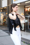 Wide Round Neckline Strappy Openwork Perforated Sleeveless Summer Stylish Knitwear Shawl Poncho Blouse - 4