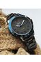 Metallic Black Smoked Roman Numeral Men's Wristwatch - 2
