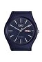 Navy Blue Waterproof Silicone Strap Unisex Wristwatch with Double Calendar - 6