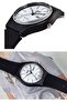 Classic Striped Unisex Wristwatch with Waterproof Silicone Band and Double Calendar - 5