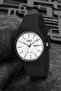 Classic Striped Unisex Wristwatch with Waterproof Silicone Band and Double Calendar