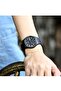 Unisex Wristwatch with Black Numbers Waterproof Silicone Band and Double Calendar - 2