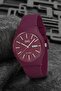 Claret Red Waterproof Silicone Strap Unisex Wristwatch with Double Calendar