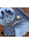 American Service Set, New Season, Texture Pattern, 6 Soup Plates, 6 Napkins, 6 Napkin Rings and Runner Cover