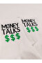 Unisex Comics Fashion Money Talk Written White College Socks - 3