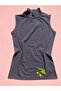 Women's Cotton Lycra 2-Piece Black and White Color Zero Sleeve Turtleneck Undershirt-Body - 3