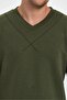 V-NECK LONG SLEEVE SWEAT 3 THREAD COLLAR STRIP DETAIL - 8