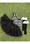 Girl's tutu skirt, crop top and socks set