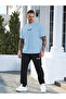 Hila Moda Green T-shirt and Black Jogger Sweatpants - Printed Oversize Set