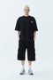 Black Oversize T-Shirt - Back Flower Printed - 3