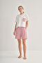 Women's Pocket Detail Striped Shorts Pajama Set