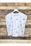 Pink Cloud Patterned Muslin Poncho