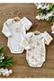 2-Piece Organic Cotton Long Sleeve Baby Bodysuit Baby Bodysuit Set Bear Squirrel