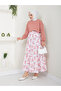 Women's Floral Skirted Hijab Set - 4