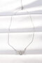 316L Steel Silver Color Zircon Stone Heart Wing Necklace - 2