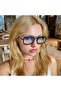 Unisex Women Men Uv400 Protected Blue Orange Transition Square Rectangular New Season Sunglasses