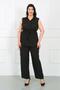 Women's Black Top and Vest Pants Plus Size Set - 4