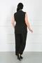 Women's Black Top and Vest Pants Plus Size Set - 3