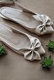 Dunka Nude Bow-Tie (2 cm Heel) Ankle Strap Pointed Toe Daily Ballet Flats - 2