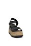 D24Ys-1745 Women's Wedge Heel Sandals Black - 2