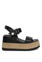 D24Ys-1745 Women's Wedge Heel Sandals Black