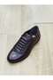 Men's Sporty Shoes Winter Genuine Leather Rubber Sole Tied Brown Color