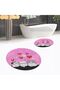 Digital Printed Non-Slip Washable Round Double Bath Mat Toilet Seat Set, V-Y-KLOZET-42-PINK, - 3