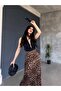 Leopard Long Satin Skirt - 2