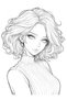 Anime Sweet Girl Coloring Book (50 Coloring Pages) - 4