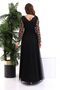 Black 3D Daisy Boat Neck Kiloş Dress F115 - 6