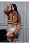 Lined Sleeve Detail Biker Short Jacket - 6