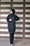 Black Hijab Tracksuit Set with Silver Sequin Detail - 7