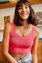 Women's Neon Fuchsia Sling Skirt Detailed Knitwear Blouse BLZ-19001363