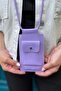 Women's Lilac Small Phone Bag Case with Shoulder Strap Hiking Bag with Card Compartment - 7