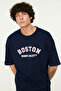 Lacivert Kısa Kol Baskılı T-Shirt TMNSS21TS1217 - 4