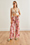 Women's Pink Patterned Cupra Palazzo Trousers Pnt-19000283 - 3