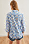 Women's Diamond Blue Sleeve Folded Linen Shirt Gml- 19000825 - 2