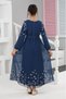 Girl's Lined Full Length Floral Print Non-Exposed Stylish and Comfortable Long Dress - 2